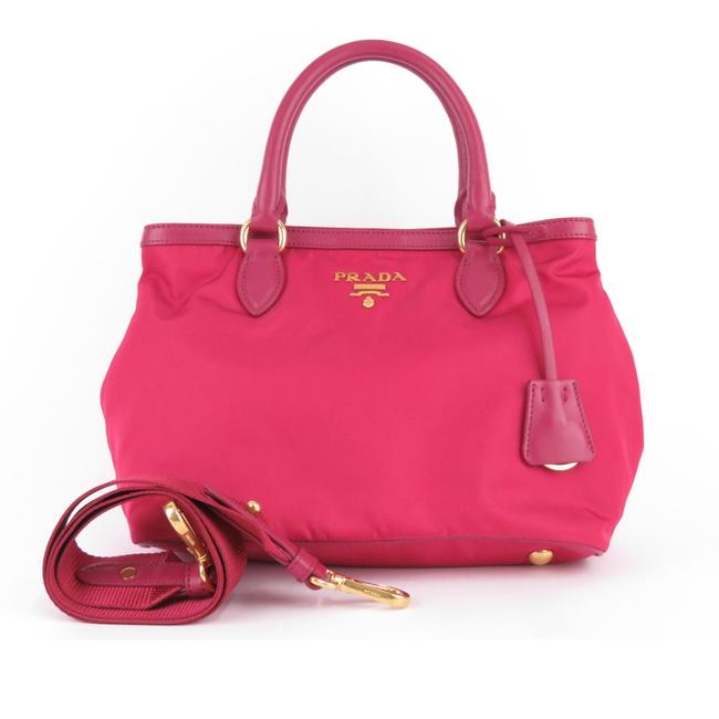Prada Tessuto Pink Leather Satchel