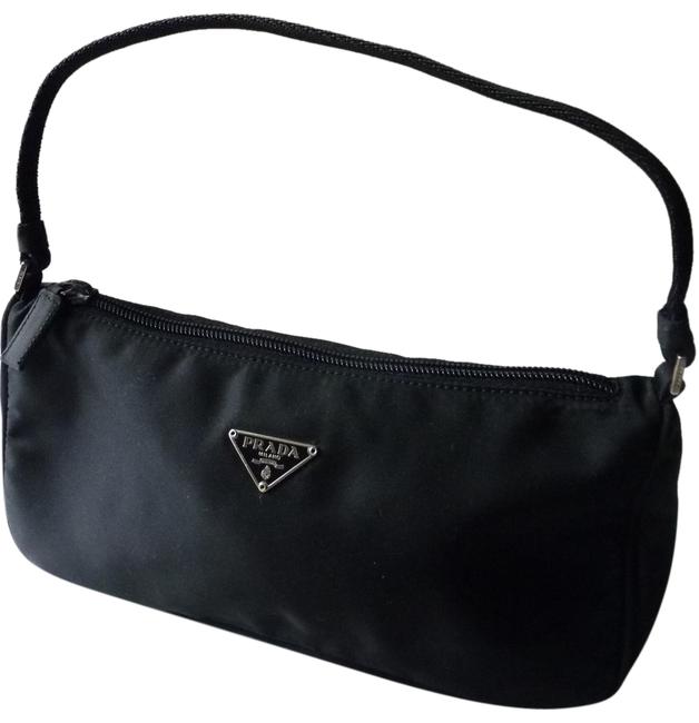 Prada Tessuto Pochette Small Black Nylon Hobo Bag