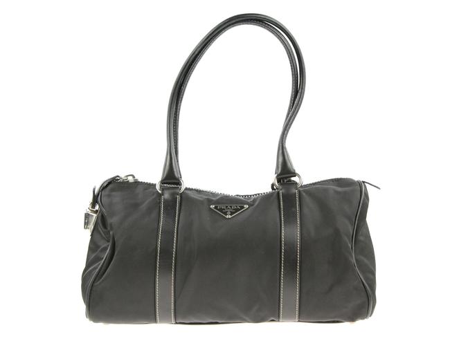 Prada Tessuto Small Black Canvas Satchel
