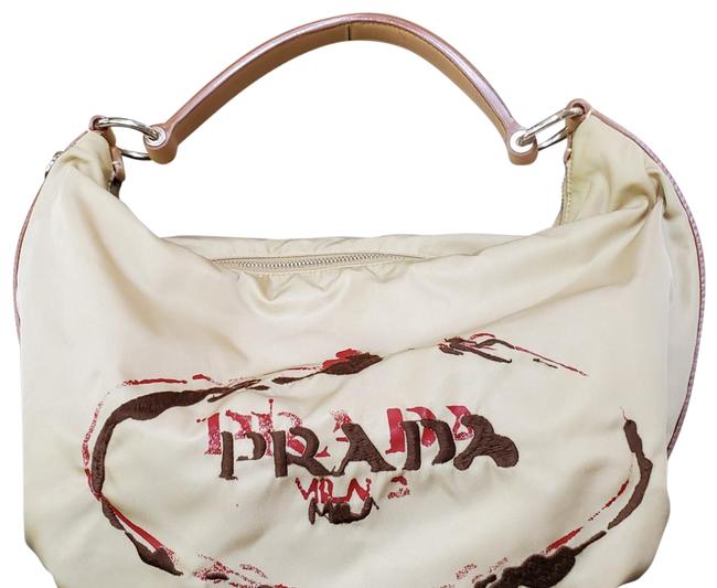 Prada Tessuto Stencil In Caramel Nylon Hobo Bag
