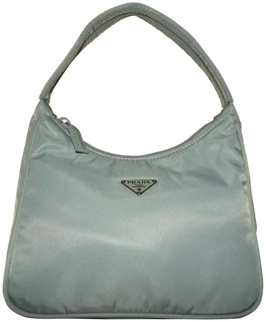 Prada Tessuto Wristlet Nice Blue Nylon Satchel