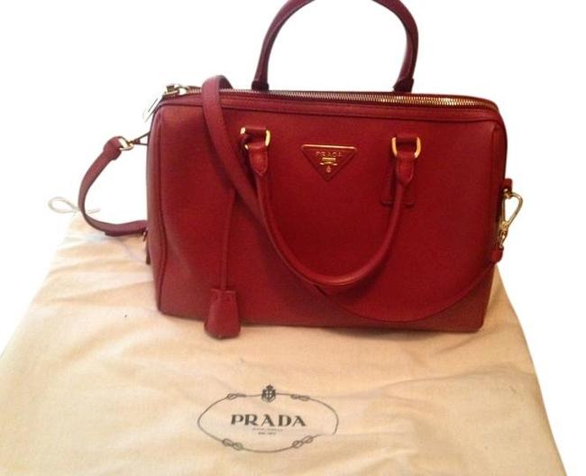 Prada Top handle Red Saffiano Leather Satchel