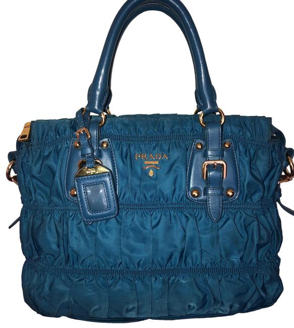 Prada Tote Bag Tessuto Gaufre Ruched Nylon Satchel