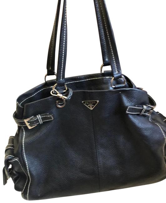 Prada Tote Black Leather Hobo Bag