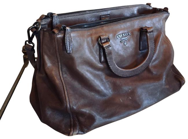 Prada Tote Brown Leather Satchel