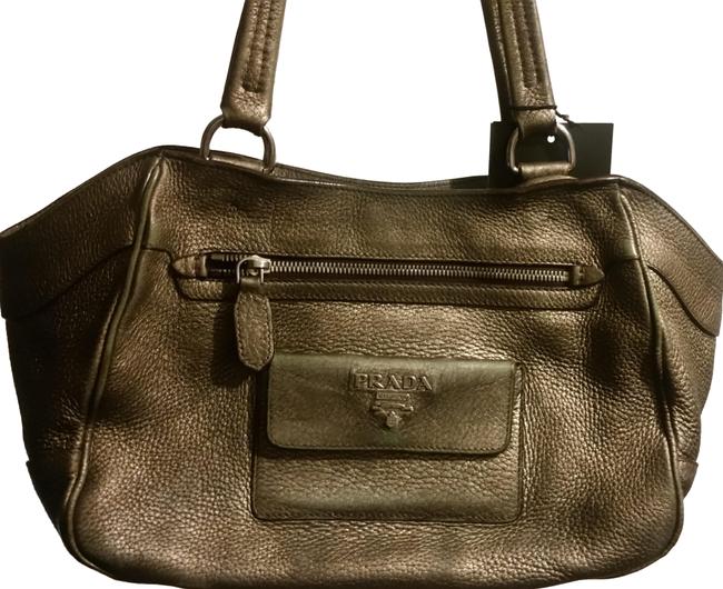 Prada Tote Gold Metallic Leather Hobo Bag
