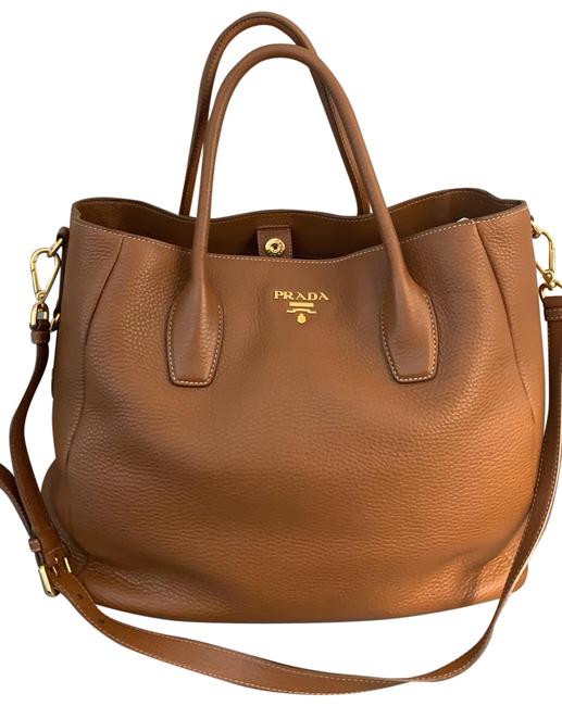 Prada Tote with Strap Brown Leather Satchel