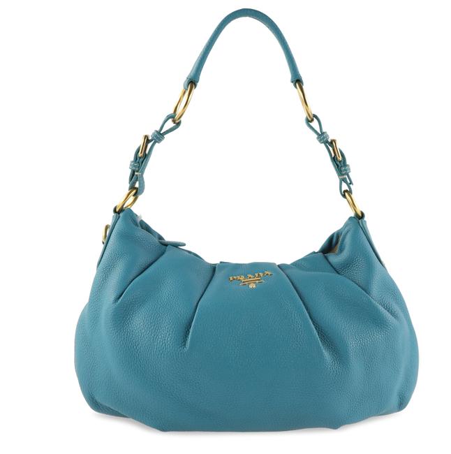Prada Turquoise Leather Hobo Bag