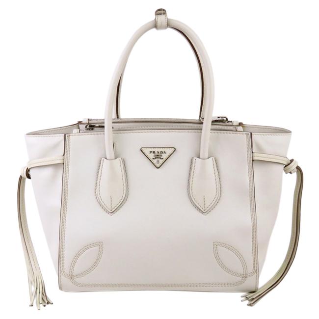 Prada Twin Sport White Leather Satchel