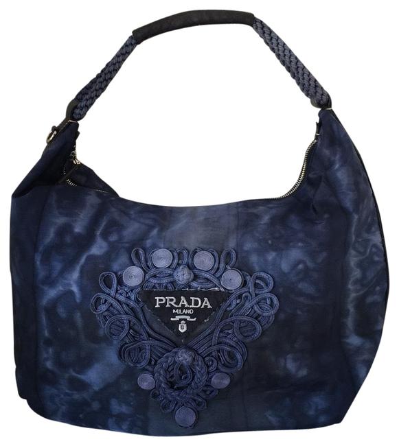 Prada Tye Dye Passamaneria Baltico Blue Hobo Bag