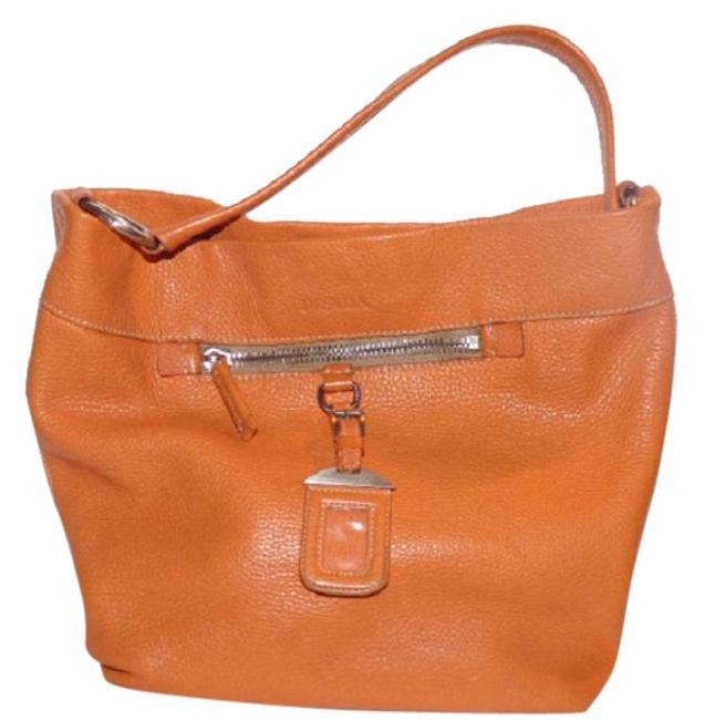 Prada Vintage PursesDesigner Purses Orange Textured Leather Hobo Bag