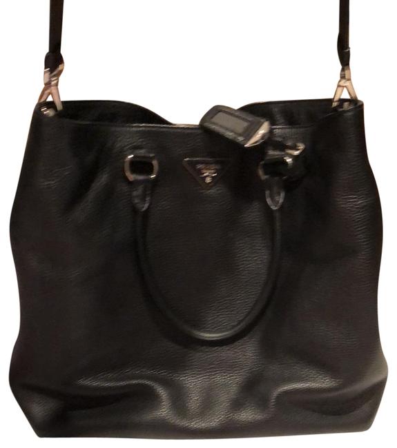 Prada Vit. Daino Black Hobo Bag