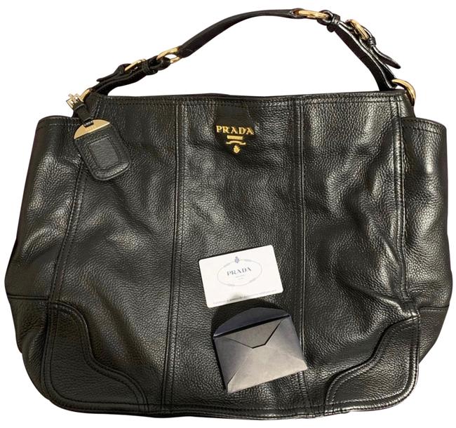 Prada Vitelli Danio Leather Hobo Bag