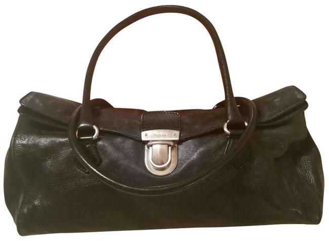 Prada Vitello Black Leather Satchel