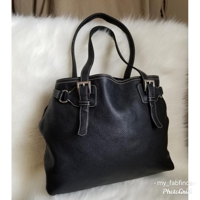 Prada Vitello Daino B Br1594 Black Leather Satchel