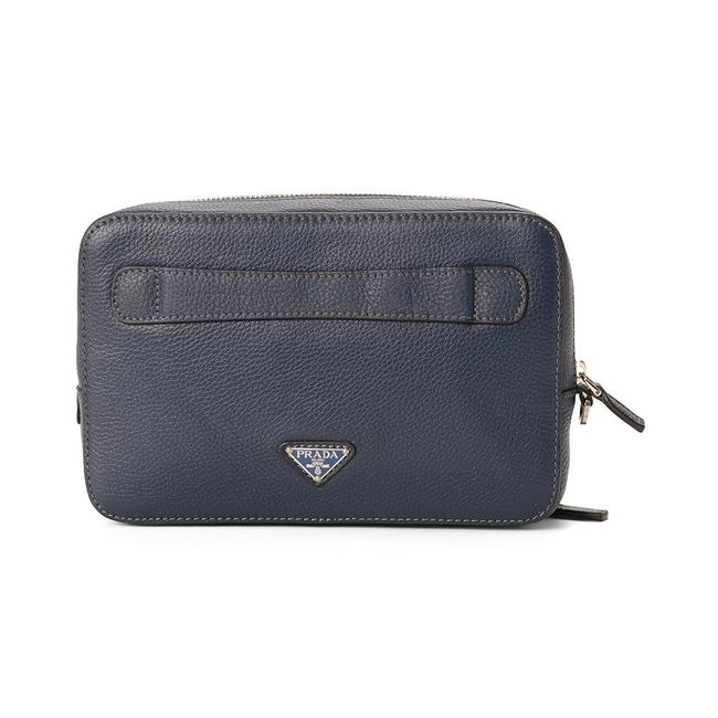 Prada Vitello Daino Bluette Calf Leather Clutch