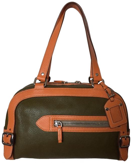 Prada Vitello Daino Bowler Olive Green Leather Satchel