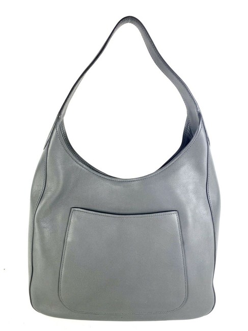 Prada Vitello Daino Charcoal Pocket 1b1013 Grey Leather Hobo Bag