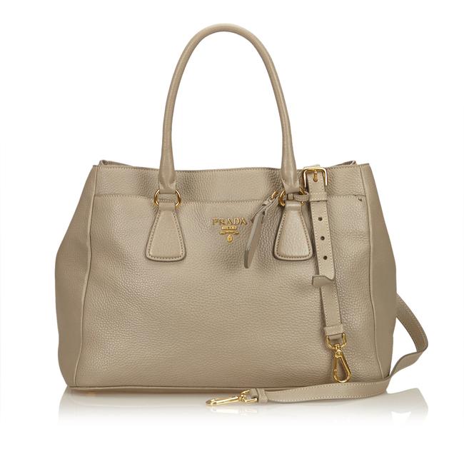 Prada Vitello Daino Gray Leather X Others Satchel