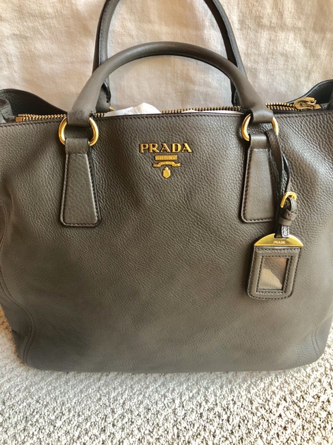 Prada Vitello Daino Leather Grafite Vit.daino Satchel