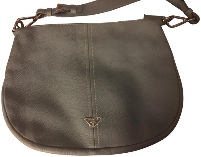 Prada Vitello Daino Pervinca Baby Blue Leather Hobo Bag