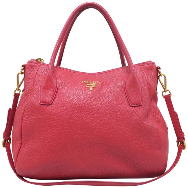 Prada Vitello Daino Red Calfskin Satchel