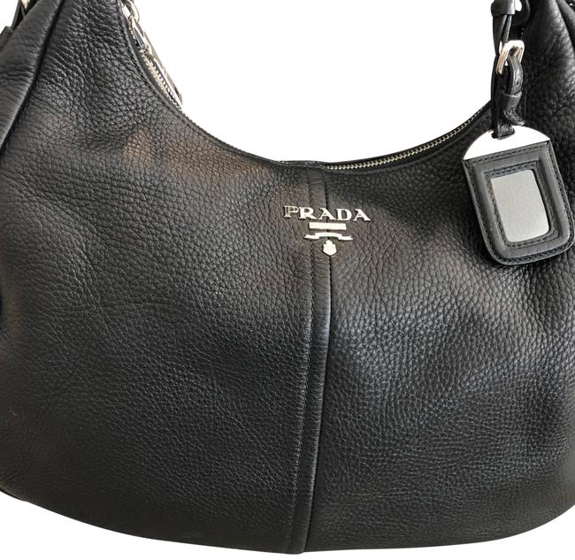 Prada Vitello Daino Ring Leather Hobo Bag