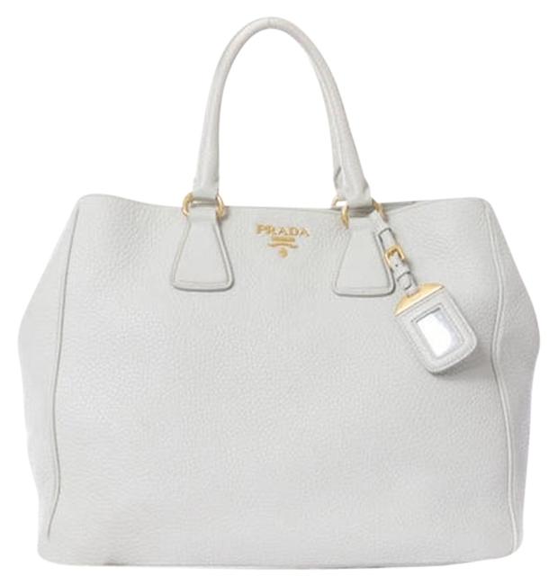 Prada Vitello Daino White Calfskin Satchel