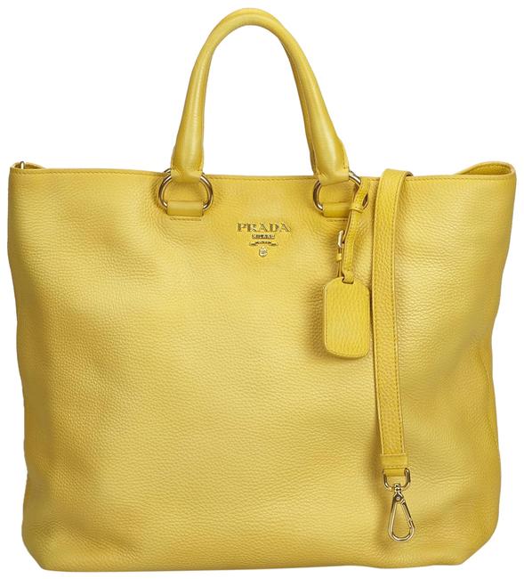 Prada Vitello Daino Yellow Leather X Others Satchel