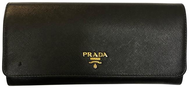 Prada Wallet on Chain Black Saffiano Leather Clutch