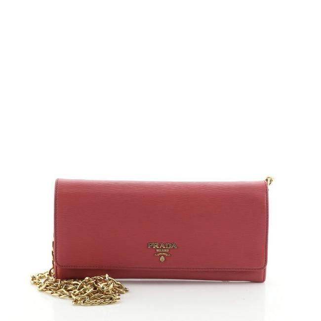 Prada Wallet on Chain Pink Leather Clutch