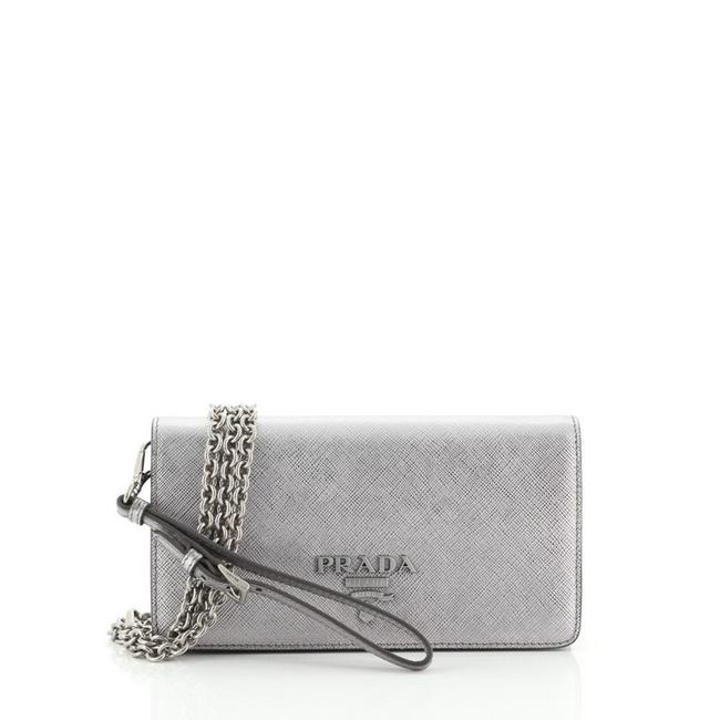 Prada Wallet on Chain Wristlet Saffiano Leather Mini Clutch