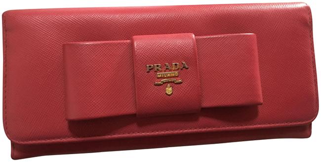 Prada Wallet Pink Saffiano Lux Clutch