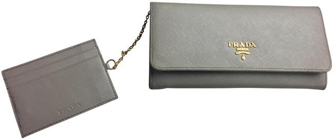 Prada Wallet Pomice Saffiano Cuir Leather Clutch