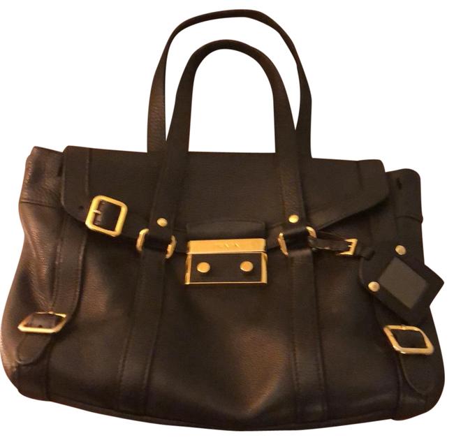 Prada With Gold Hardware Black Leather Satchel