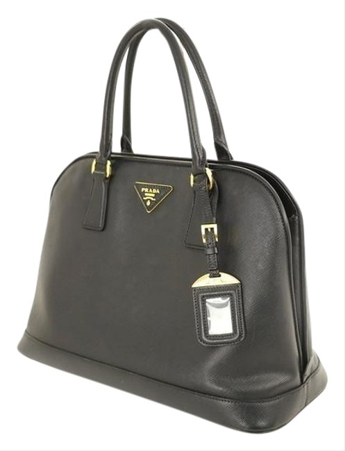 Prada Womens Handbag Black Leather Satchel