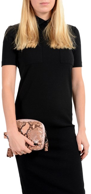 Prada Womens Pink Python Skin Leather Clutch