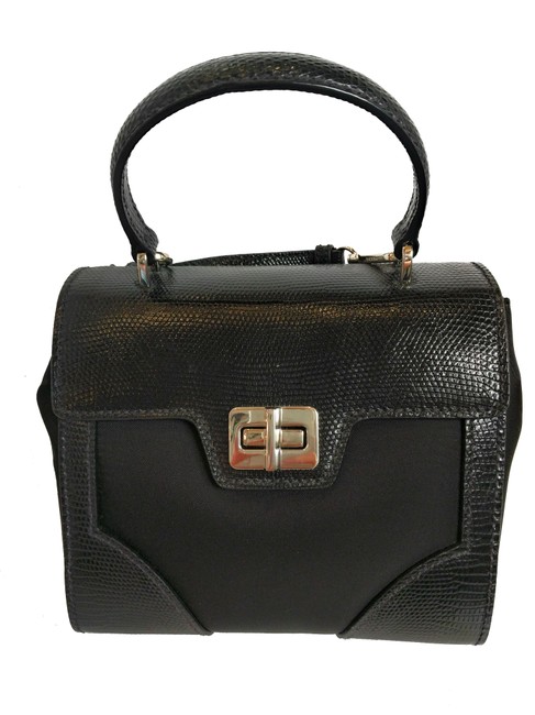Prada Womens Tessuto Lucerto Handbag 1ba014 Black Leather Satchel