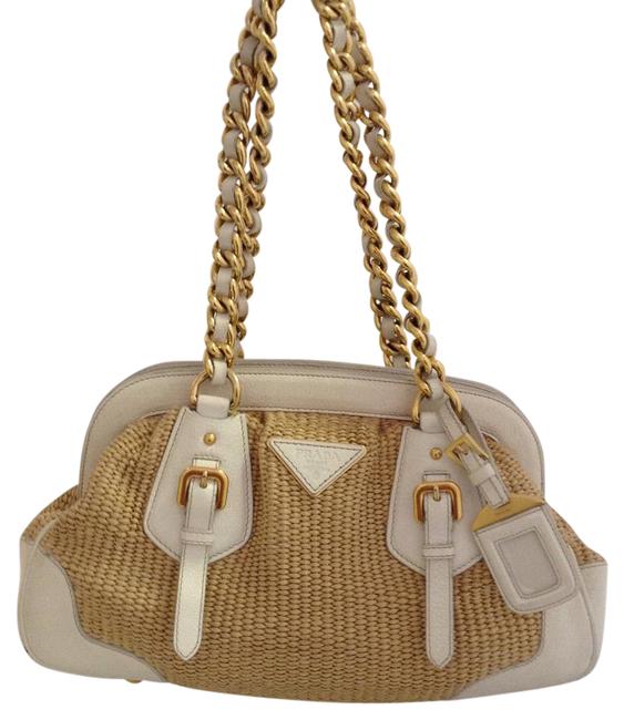 Prada Woven  Leather Handbag Satchel