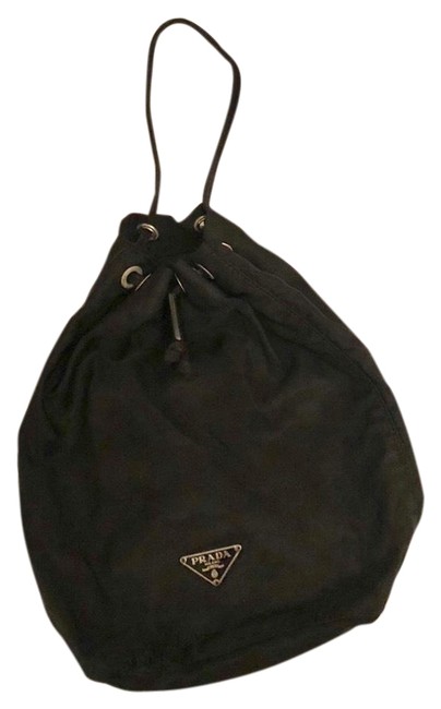 Prada Wristlet Pouch Black Nylon Clutch