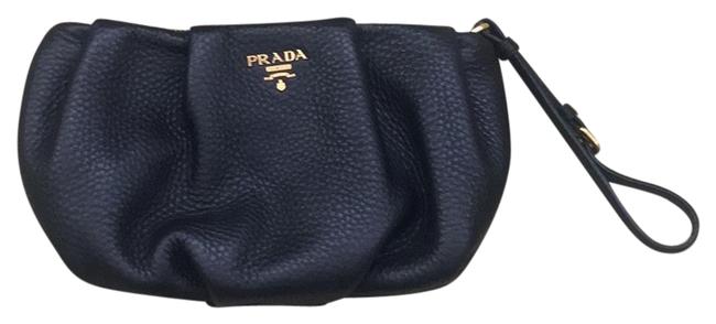 Prada WristletClutch Black Leather Clutch