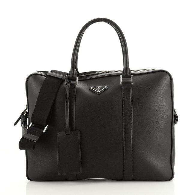 Prada Zip Around Briefcase Vitello City Medium Satchel