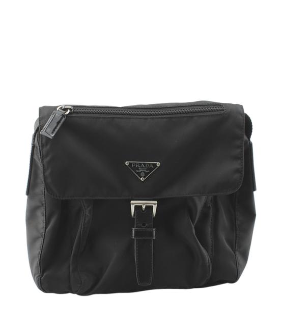 Prada Flap 134866 Black Nylon Shoulder Bag