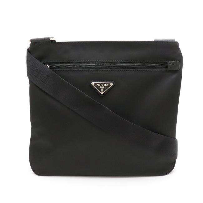 Prada 2vh563 Black  Nero Nylon  Leather Shoulder Bag