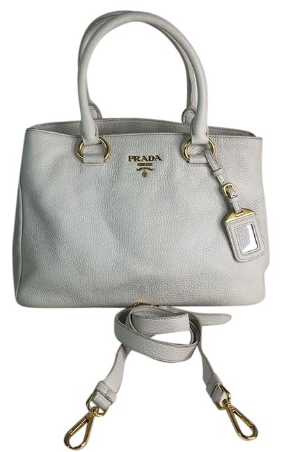 Prada 2way Tote White Leather Shoulder Bag