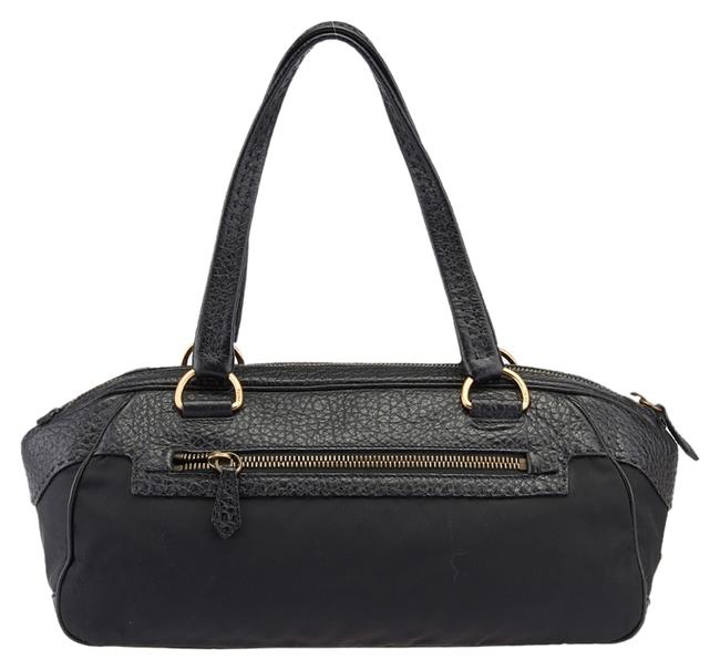 Prada 43676 Black Nylon  Leather Shoulder Bag