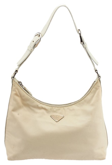 Prada 63139 Cream Nylon Shoulder Bag