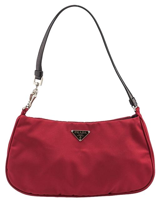 Prada 69302 Red Nylon Shoulder Bag