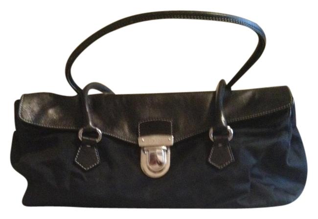 Prada And Black Leather Nylon Shoulder Bag
