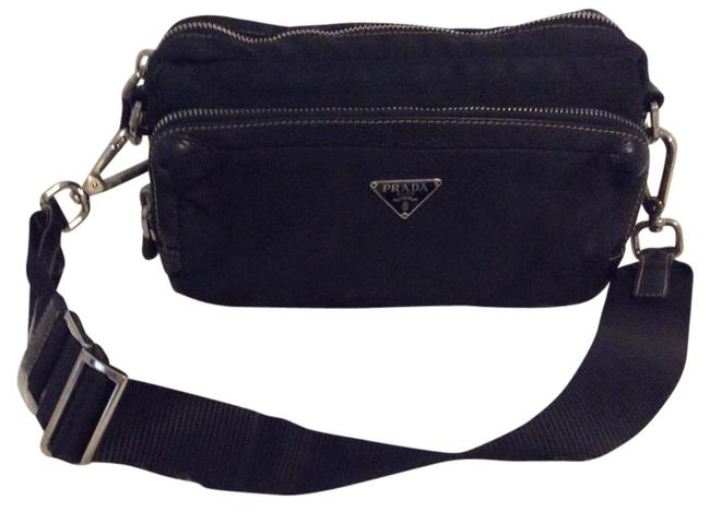 Prada And Nylon Black Leather Shoulder Bag